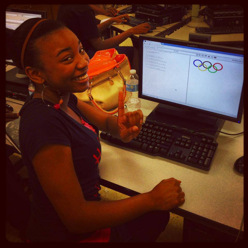 Brasha is stoked that she got the colors and pattern right for the Olympic rings