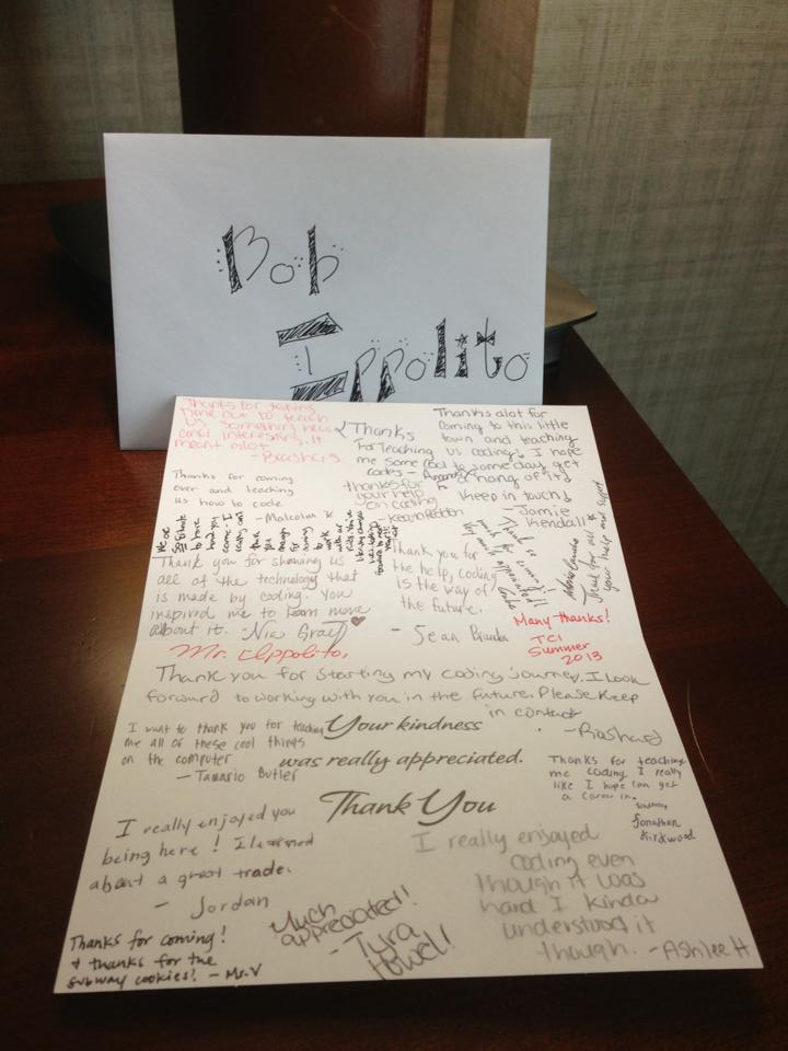 Fantastic thank you card from the students