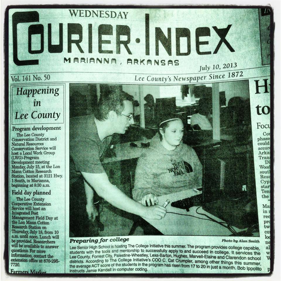 The Courier-Index front-page featuring Jamie and me
